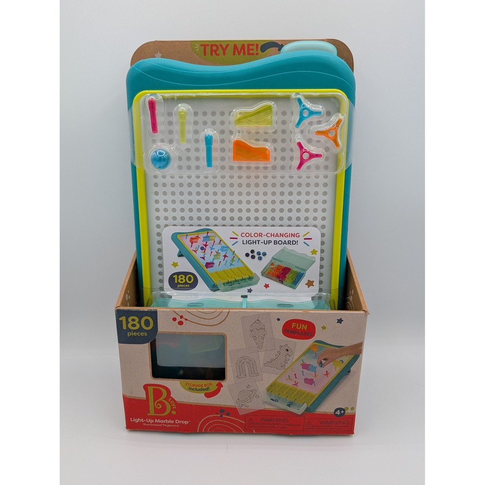 B. toys Light-Up Marble Drop Illuminated Pegboard 180pc STEM Activity Set‎ 4+